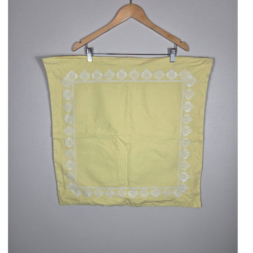 Madison Park 2 Yellow With White Embroidery Pillow Cases 24 X 24